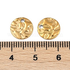 Ion Plating(IP) 304 Stainless Steel Textured Disc Charms&nbsp;STAS-Q336-11B-G