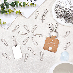 150Pcs 304 Stainless Steel Push Gate Snap Keychain Clasps&nbsp;STAS-SP0001-87