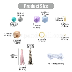 DIY Tassel & Silicone Beaded Keychain Making Kit&nbsp;DIY-YW0008-57