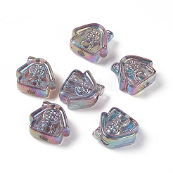 UV Plating Rainbow Iridescent Acrylic Beads&nbsp;PACR-M003-02