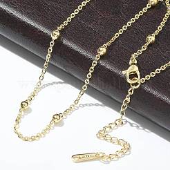 Brass Ball Cable Chain Necklaces for Women&nbsp;NJEW-M051-01G