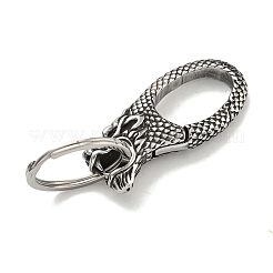 Tibetan Style 316 Surgical Stainless Steel Fittings with 304 Stainless Steel Key Ring&nbsp;FIND-Q101-23AS