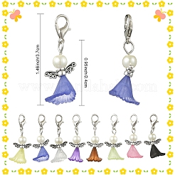 60Pcs 10 Colors Acrylic & Glass Pearl Pendant Decorations&nbsp;HJEW-YW00251