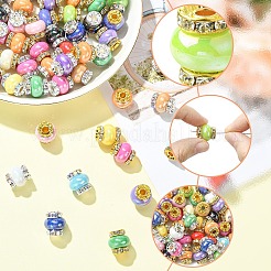 20Pcs 2 Styles Resin Beads with Brass Rhinestone Rondelle&nbsp;KK-YW0004-31
