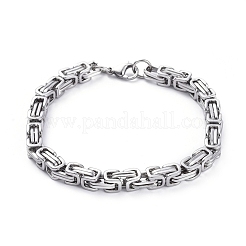 Unisex 201 Stainless Steel Byzantine Chain Bracelets&nbsp;BJEW-E372-01C