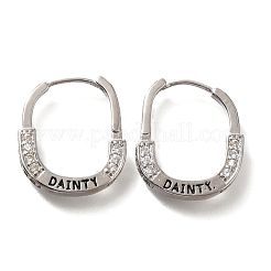 Brass Cubic Zirconia Hoop Earrings&nbsp;EJEW-M048-07P