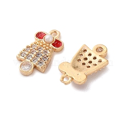 Brass Micro Pave Cubic Zirconia Pendants&nbsp;X1-KK-D420-01G-04