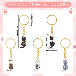 10Pcs 8 Style Alloy Keychain&nbsp;KEYC-CP00010