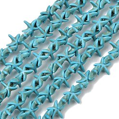 Synthetic Turquoise Dyed Beads Strands&nbsp;GG-CBA2BD3-01B