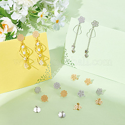24Pcs 4 Style 304 Stainless Steel Stud Earring Findings&nbsp;STAS-UN0030-61