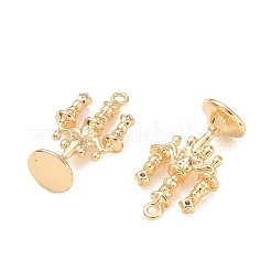 Brass Micro Pave Clear Cubic Zirconia Pendants&nbsp;KK-K351-75G
