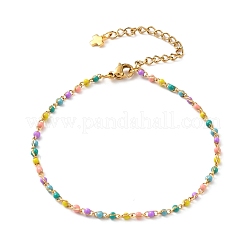 304 Stainless Steel Enamel Link Chain Bracelets & Necklaces Jewelry Sets&nbsp;SJEW-JS01137