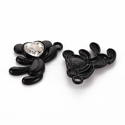 Spray Painted Alloy Rhinestone Pendants&nbsp;PALLOY-Q433-033C-RS