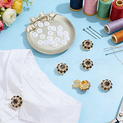 6Pcs Brass Rhinestone Cufflinks&nbsp;FIND-NB0007-40G