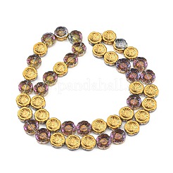 Half Plated Electroplate Glass Transparent Beads Strands&nbsp;EGLA-G037-10A-HP02