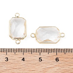 Rack Plating Brass Pave Glass  Connectors Charms&nbsp;KK-M013-03G