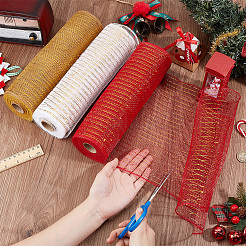 3 Rolls 3 Colors Plastic Veil Netting&nbsp;DIY-BC0012-98B