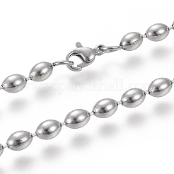 Non-Tarnish 304 Stainless Steel Beaded Necklaces&nbsp;NJEW-I238-05A