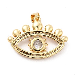 Brass Micro Pave Clear Cubic Zirconia Pendants&nbsp;KK-M235-12G