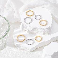 304 Stainless Steel Flat Plain Band Rings&nbsp;STAS-UN0017-91P