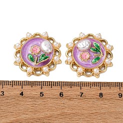 Light Gold Tone Alloy Enamel Pendants&nbsp;ENAM-B028-01KCG