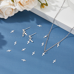 15Pcs 925 Sterling Silver Cross Chain Extender Drops&nbsp;STER-DC0001-56