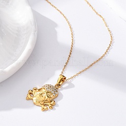304 Stainless Steel Crystal Rhinestone Skull Pendant Necklaces&nbsp;NJEW-Z057-03C-G