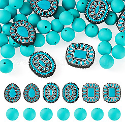 56Pcs 4 Styles Silicone Beads&nbsp;FIND-TA0010-75A