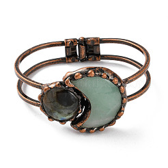 Natural Green Aventurine Hinged Bangles&nbsp;BJEW-G679-02R-01