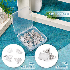 24Pcs 6 Styles Alloy Crystal Rhinestone Pendants&nbsp;FIND-TA0006-20P