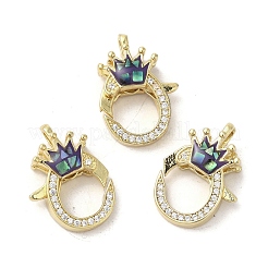 Brass Micro Pave Clear Cubic Zirconia Lobster Claw Clasps&nbsp;KK-K385-011G