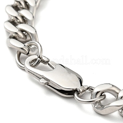 Tarnish Resistant 201 Stainless Steel Lighting Bolt Link Bracelet with Curb Chains for Women&nbsp;BJEW-H550-04P