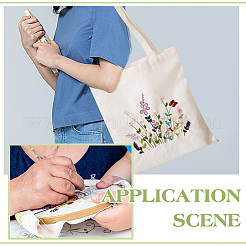 Flower Pattern DIY Canvas Women's Shoulder Bag Making Kits&nbsp;DIY-WH0349-356A
