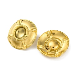 Ion Plating(IP) 304 Stainless Steel Flat Round Stud Earrings&nbsp;EJEW-K295-17G