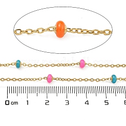 304 Stainless Steel Enamel Link Chains&nbsp;AJEW-Z028-09G-03