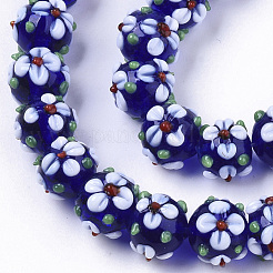 Handmade Lampwork Beads Strands&nbsp;LAMP-N021-001B