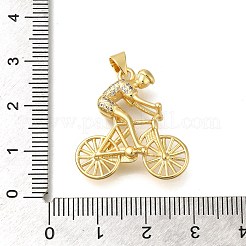 Rack Plating Brass with Cubic Zirconia Pendants&nbsp;KK-Z086-29G-02