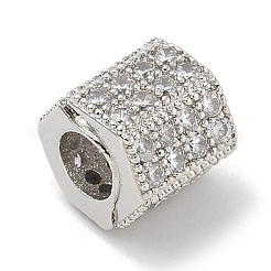 Rack Plating Brass Micro Pave Cubic Zirconia Beads&nbsp;KK-L224-035P