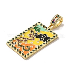 Brass Micro Pave Cubic Zirconia Pendants with Enamel&nbsp;KK-H458-04G-04