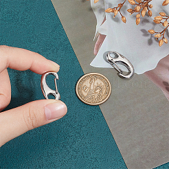 304 Stainless Steel Key Ring Connection Clasps Belt Clip for Keys&nbsp;STAS-PH0002-24P