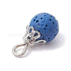 Natural Lava Rock Dyed Pendants&nbsp;PALLOY-JF02467-02