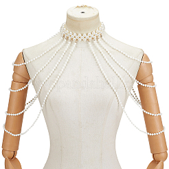 Imitation Pearl Round Beaded Shoulder Body Chains for Women&nbsp;AJEW-WH2007-328