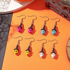 4 Pairs Dyed Synthetic Turquoise Pendants Earrings&nbsp;EJEW-TA00422