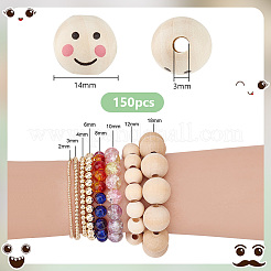 Printed Natural Wood European Beads&nbsp;WOOD-PH0002-79C