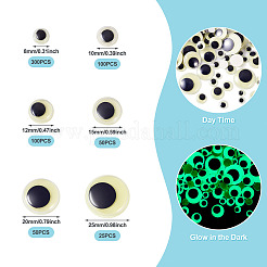 625Pcs 6 Styles Luminous PVC Craft Wiggle Eyes Cabochons&nbsp;DIY-TA0006-54