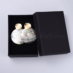 Black Lip Shell Dangle Earrings&nbsp;EJEW-JE03450