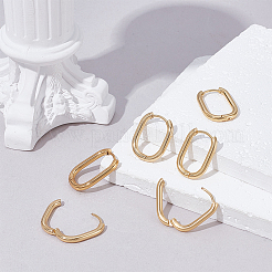 6 Pairs 3 Styles 304 Stainless Steel Hoop Earrings&nbsp;EJEW-UN0003-29B