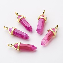 Natural Striped Agate/Banded Agate Pointed Pendants&nbsp;G-G902-A02