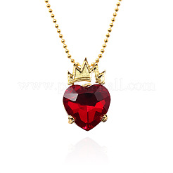 Alloy Rhinestone Crown Heart Pendant Ball Chain Necklaces&nbsp;FS-WGC3330-01