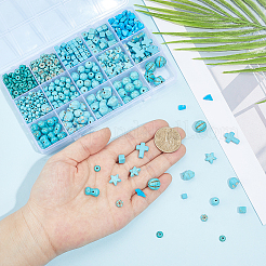 15 Styles Synthetic Turquoise & Natural Magnesite Beads Sets&nbsp;TURQ-AR0001-52